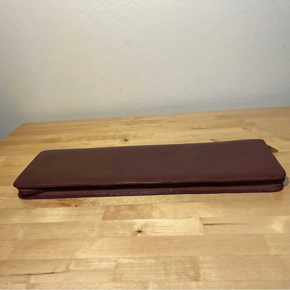 Red Envelope Tie Traveling Burgundy Leather Case
